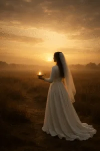 The Bride stands at dawn with her lamp burning, ready and watching. She does not hesitate. She is prepared to say yes when El Shaddai comes.